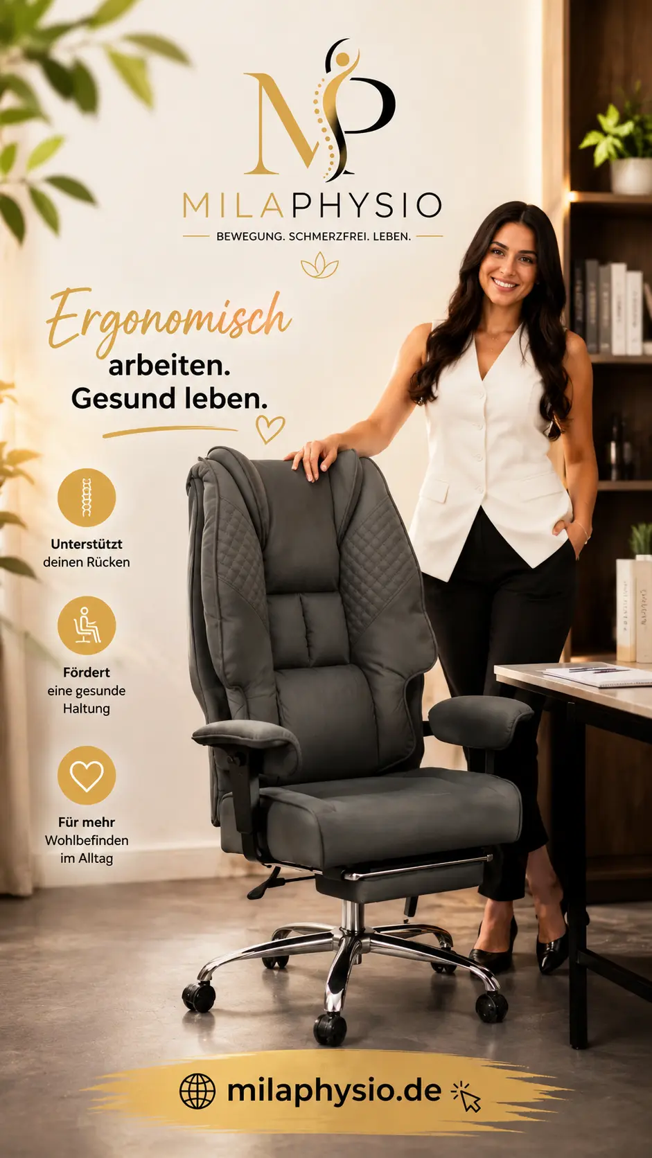 EXCEBET ergonomischer Chefsessel Bürostuhl XXL