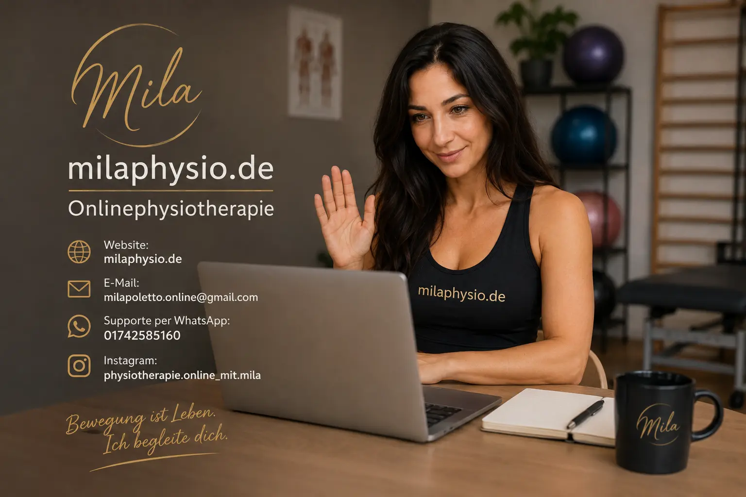 Mila bei einer Online Physiotherapie per Video